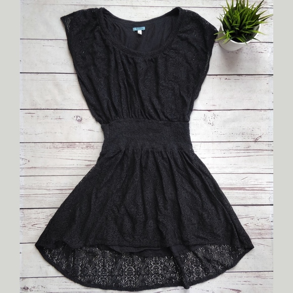 ANTHROPOLOGIE Leifnotes Black Lace Hi-Lo Dress, S - Picture 2 of 7